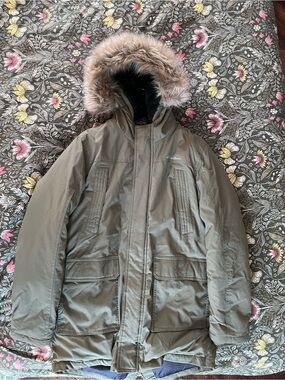 Eddie Bauer Olive Green Hooded Parka